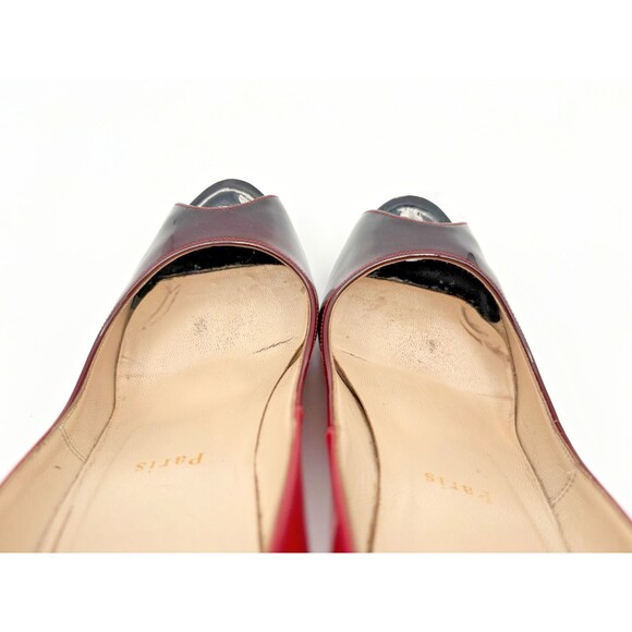 Christian Louboutin Red/Black Ombre Patent Leather Very Prive Pumps Sz EU 37 - Picture 8 of 14